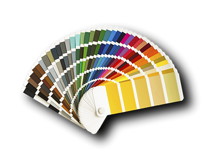 Farbpalette, Auswahl an verschiedenen Farben.